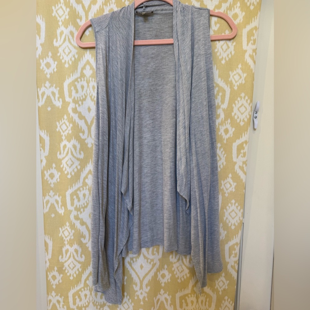 Lilla P Light Gray Open Cardigan